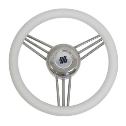 Колесо рулевое Ultraflex 350мм белое сталь (V.25W)